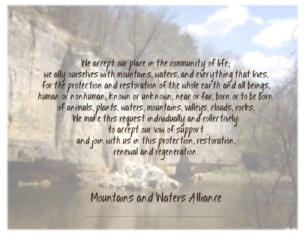Mountain Waters Alliance Vow